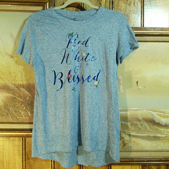 Red white ands blessed tee - Picture 1 of 4