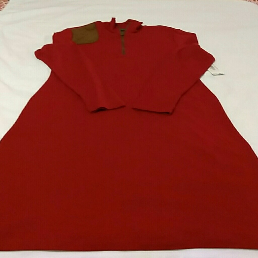 Ralph Lauren Knit Dress w/Faux Suede Shoulder - L