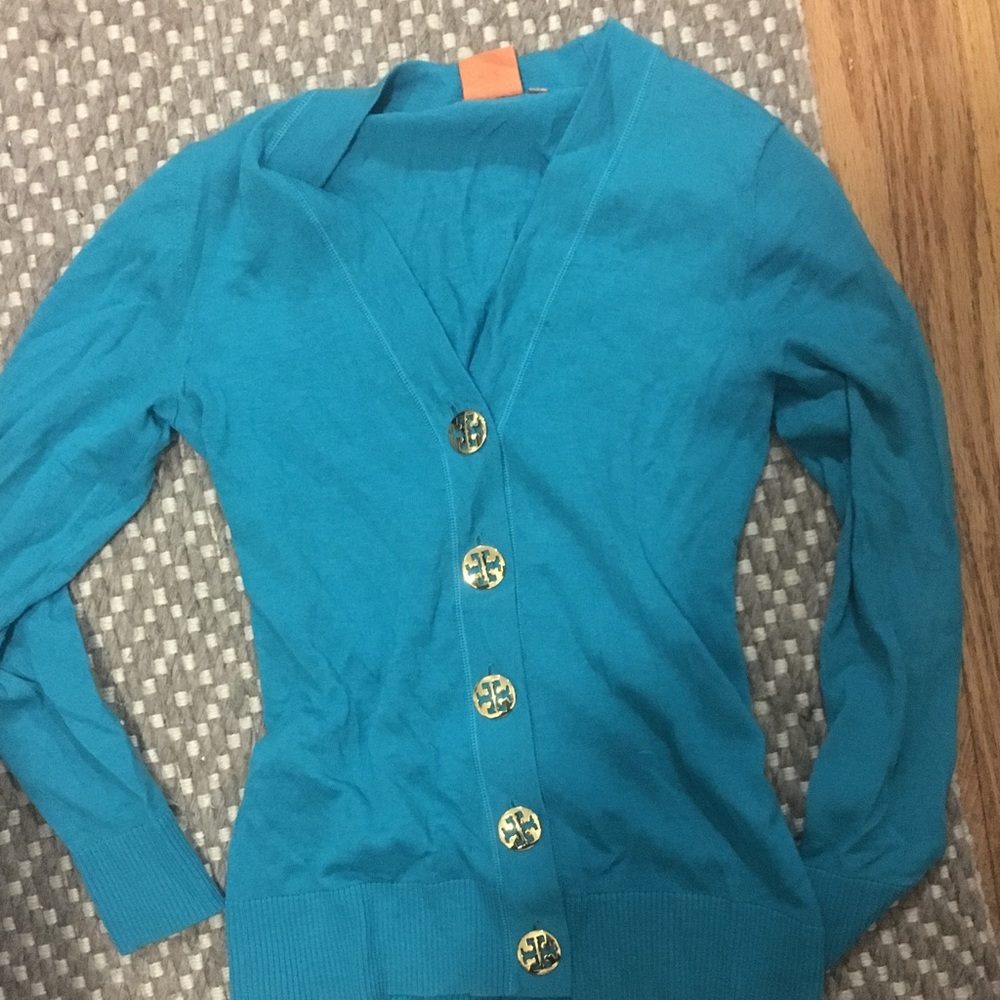 Tory Burch Small button cardigan blue