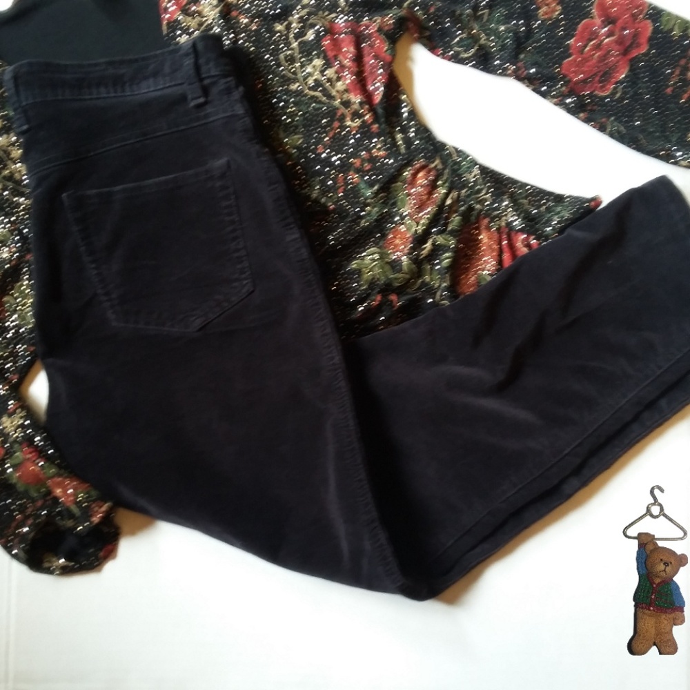 Bill Blass Jeans black stretch velour pants