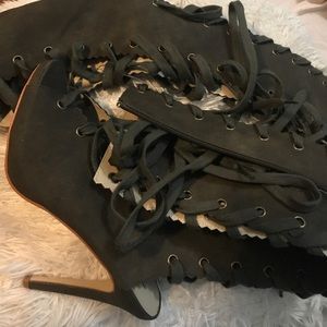 Gladiator Peep Toe Boot Heel