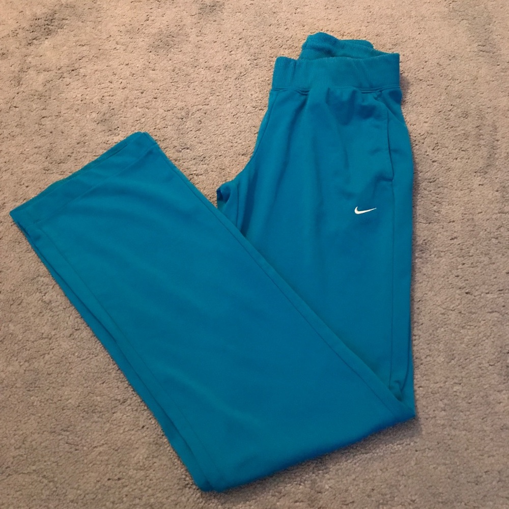 Teal Nike track pants with pockets sz S