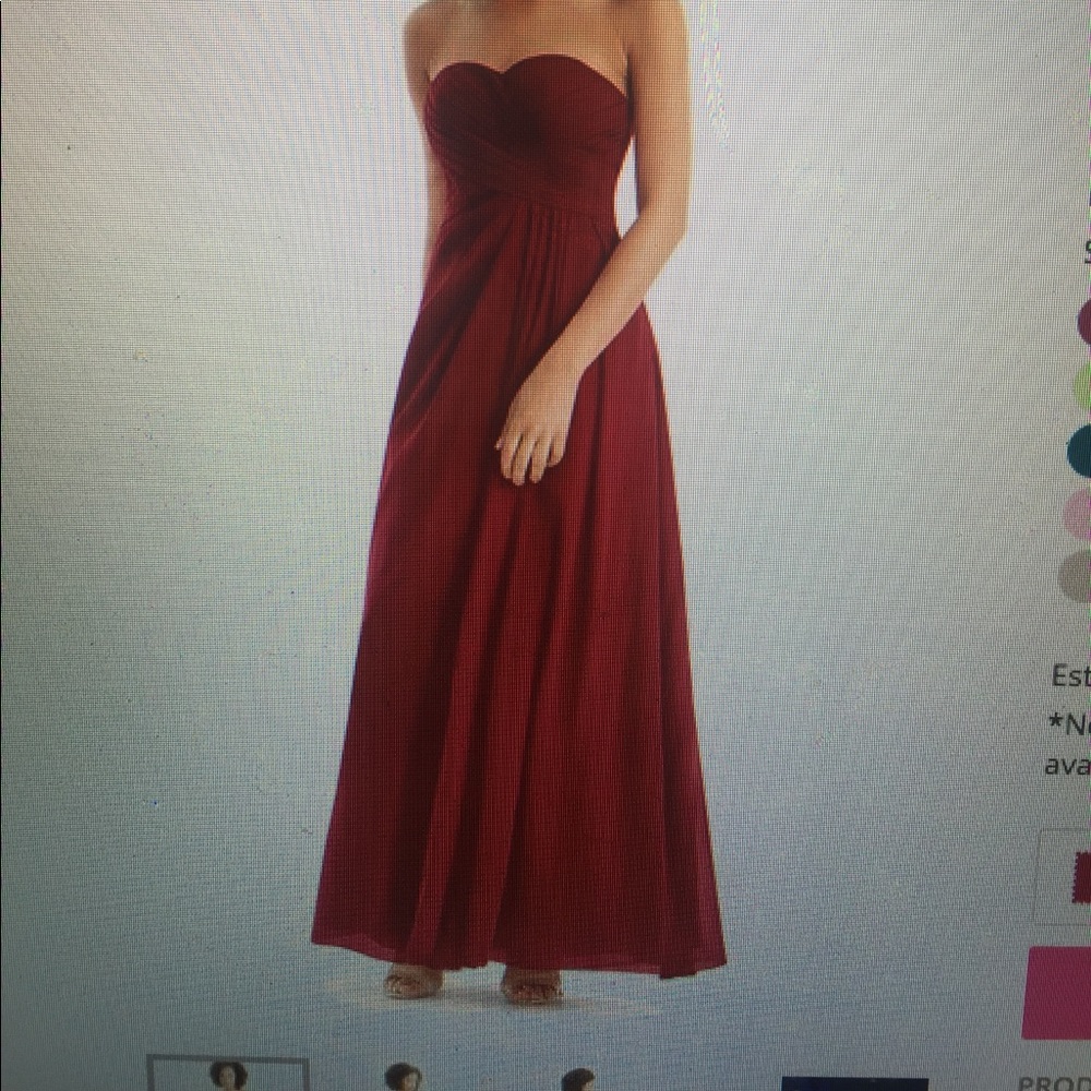 Azazie Arabella long gown dress in burgundy