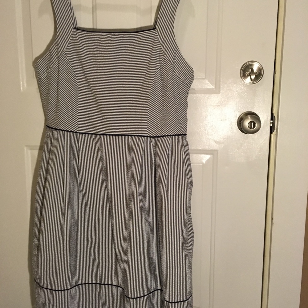 Lands End Seersucker Stripe Sundress