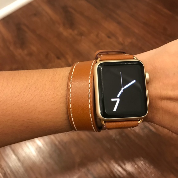Katrice Accessories - Katrice Double Wrap Leather Apple Watch Band Gold