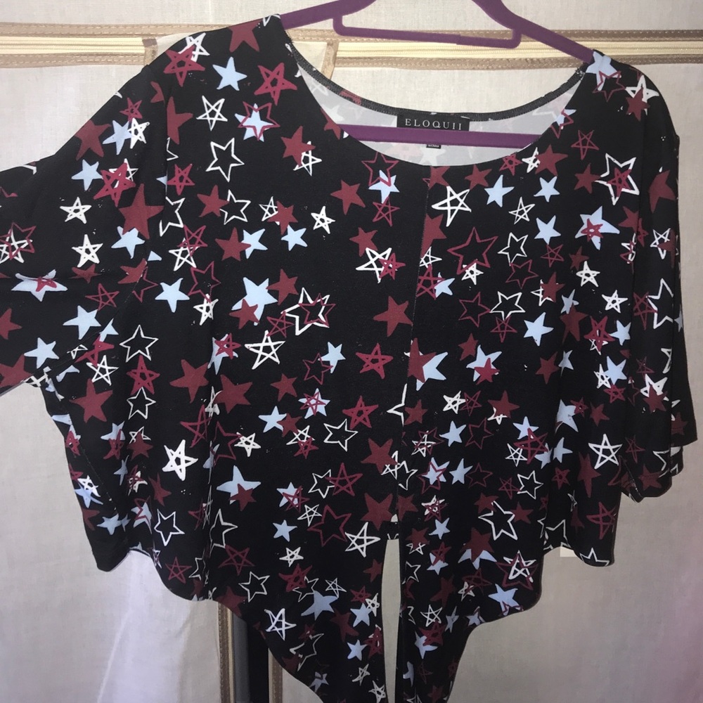 Black crop top with stars