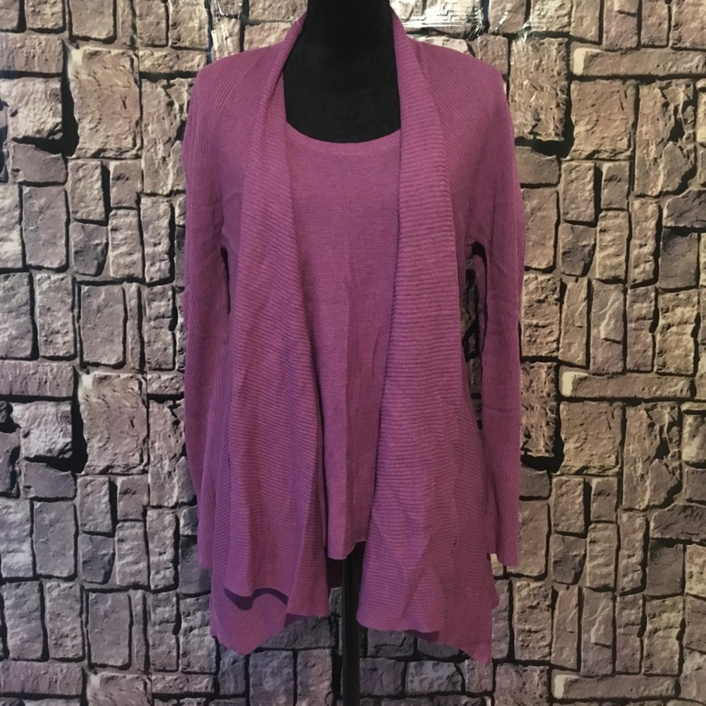 Eileen Fisher twinset tank/cardigan size Large