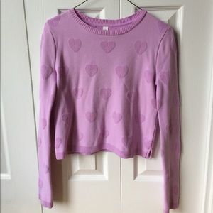 Long-sleeved sweater with hearts