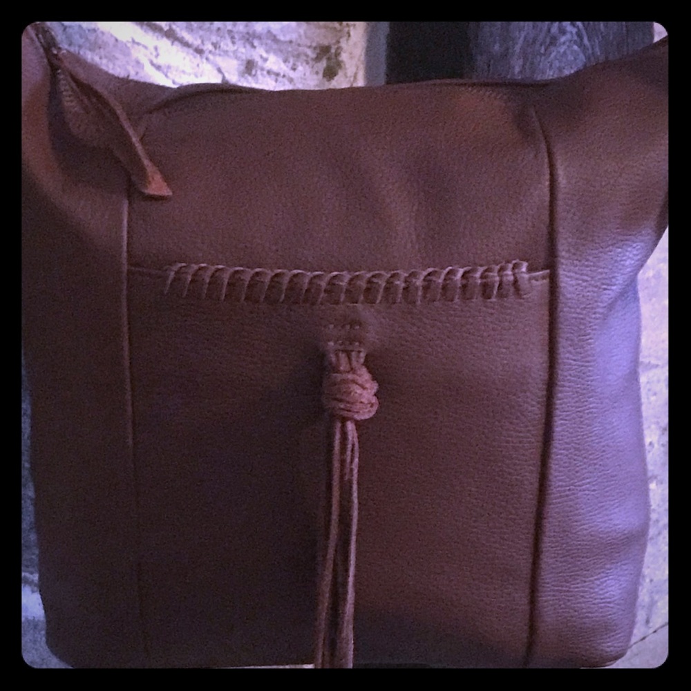 LUCKY BRAND GENUINE CARMEN LEATHER CROSS BODY BAG