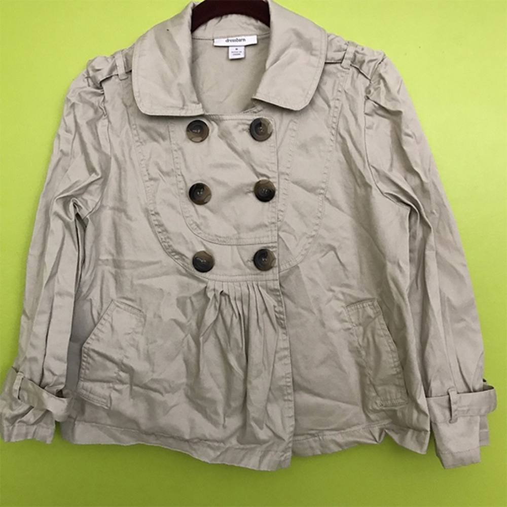 Dressbarn Long Sleeve Beige Blazer Top Size M