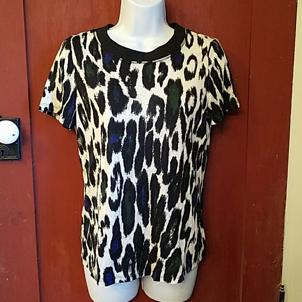 Worth silk/cotton animal print top