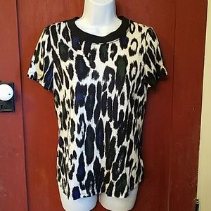 Worth silk/cotton animal print top