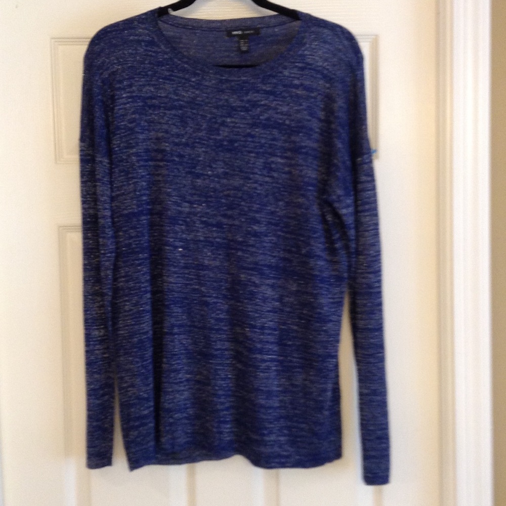 MNG Basics Midnight Blue & Silver Sweater Metallic Sweater