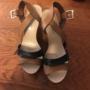 Sergio Rossi two tone wedges