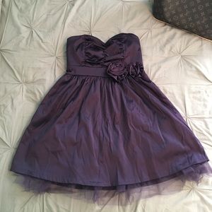 Plum Purple Strapless Boutique Dress - Size Small