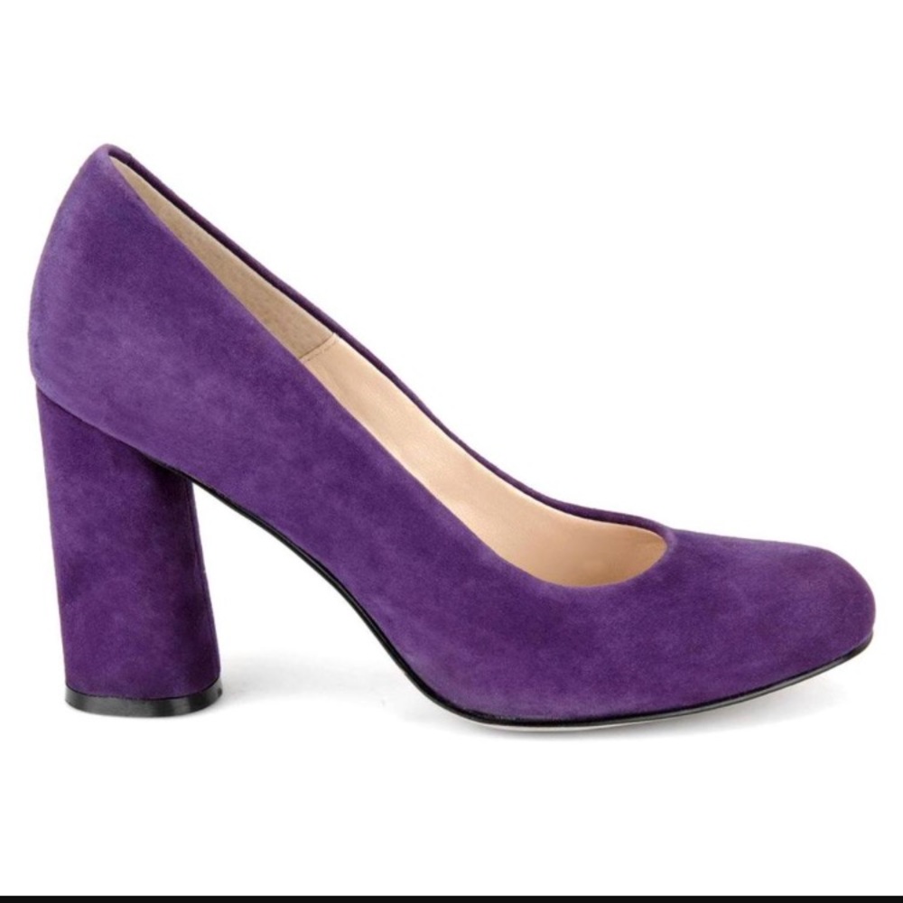 Purple Suede Block Heels perfect Condition