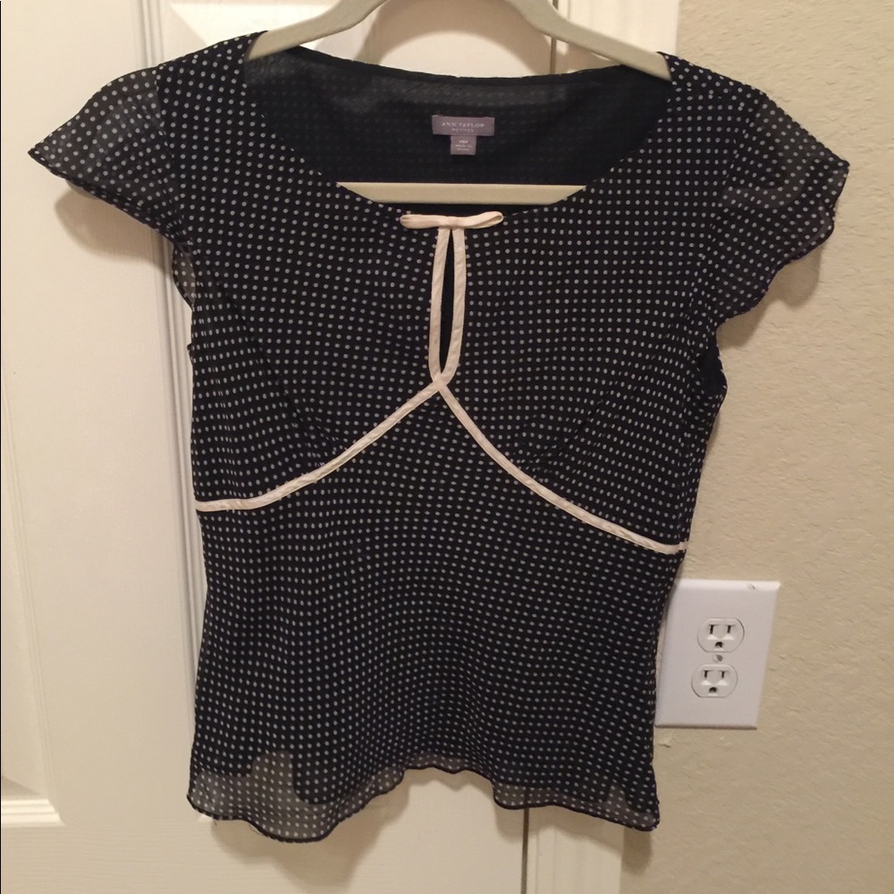 Black and cream blouse