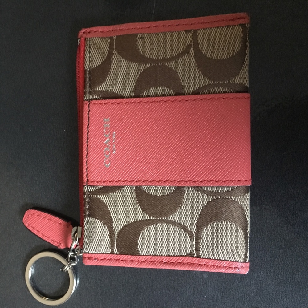 Coach keychain mini wallet.
