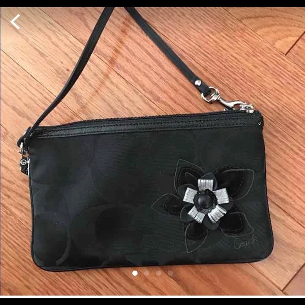 Coach black wristlet