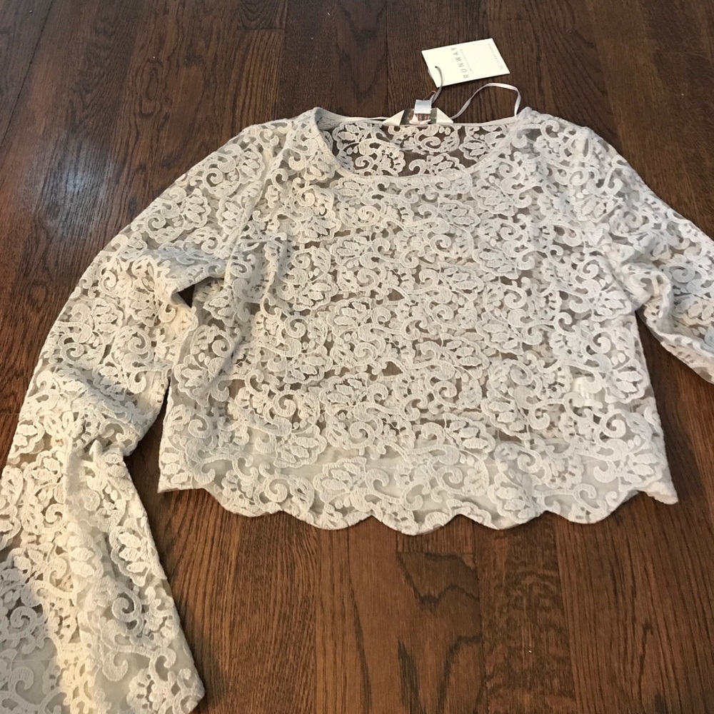 Limited edition Lace crop top with bell sleeves