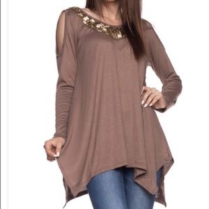 Cold Shoulder Knit Top