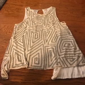 Sequined open back shirt