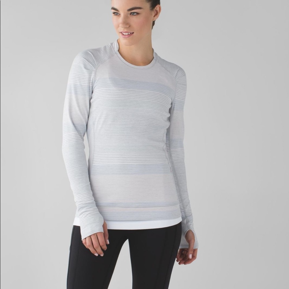 Lululemon think fast long sleeve om stripe