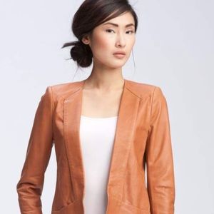 Theory Frema L Freehold Structured Leather Blazer