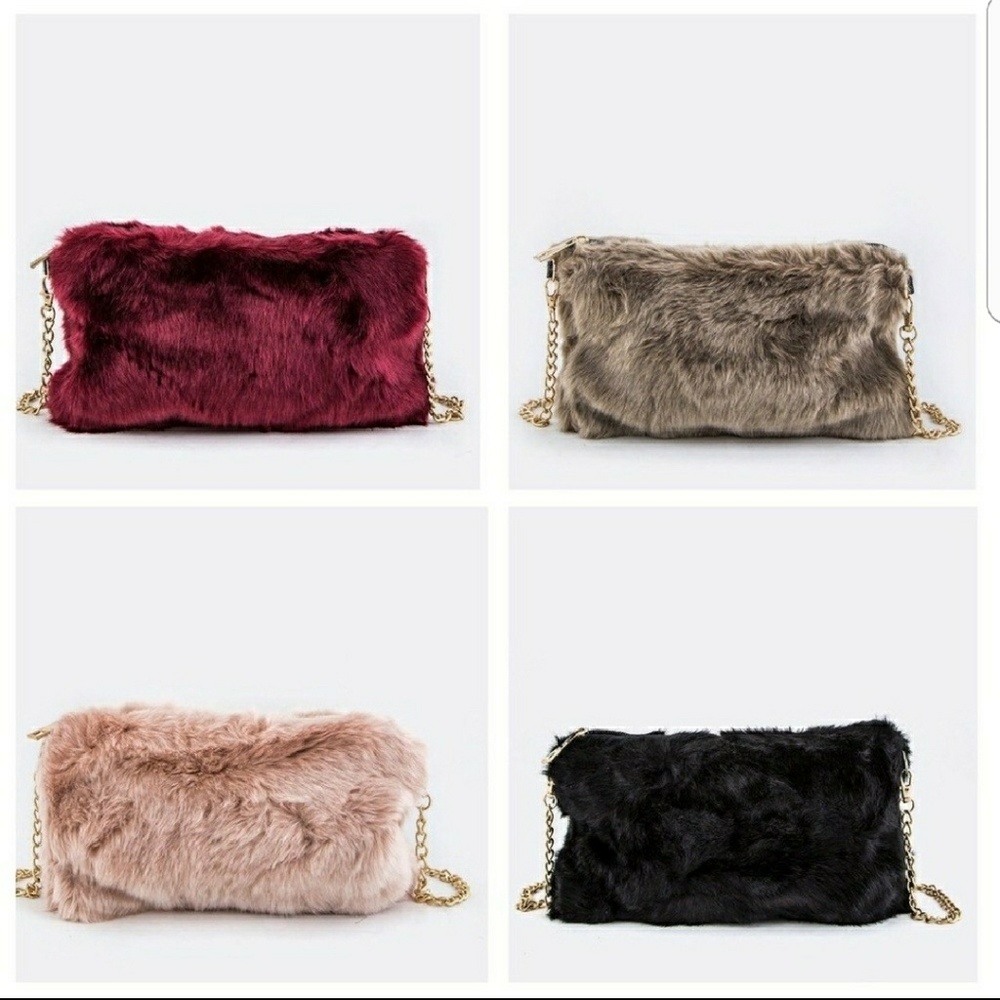 FINAL PRICE DROP Faux fur crossbody or clutch