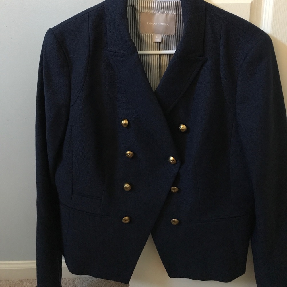 Navy Blue Banana Republic Suit Jacket