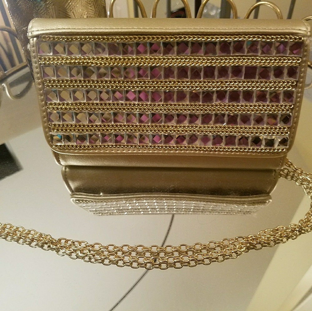 Gold embellished evening bag