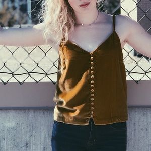Madewell velvet button down cami