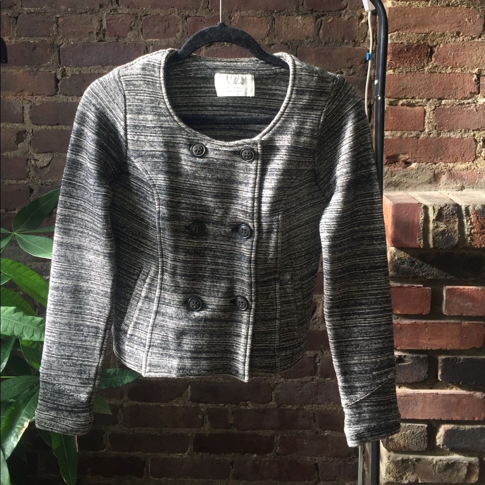 Madewell cotton wool blend fitted jacket.