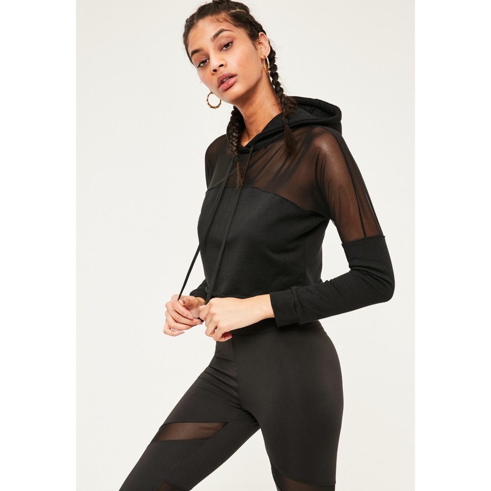 [missguided] • [active mesh panel hoodie]