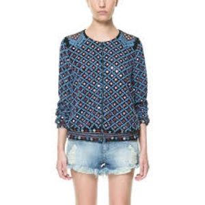 Zara Mirrored Bomber Jacket- Very Rare