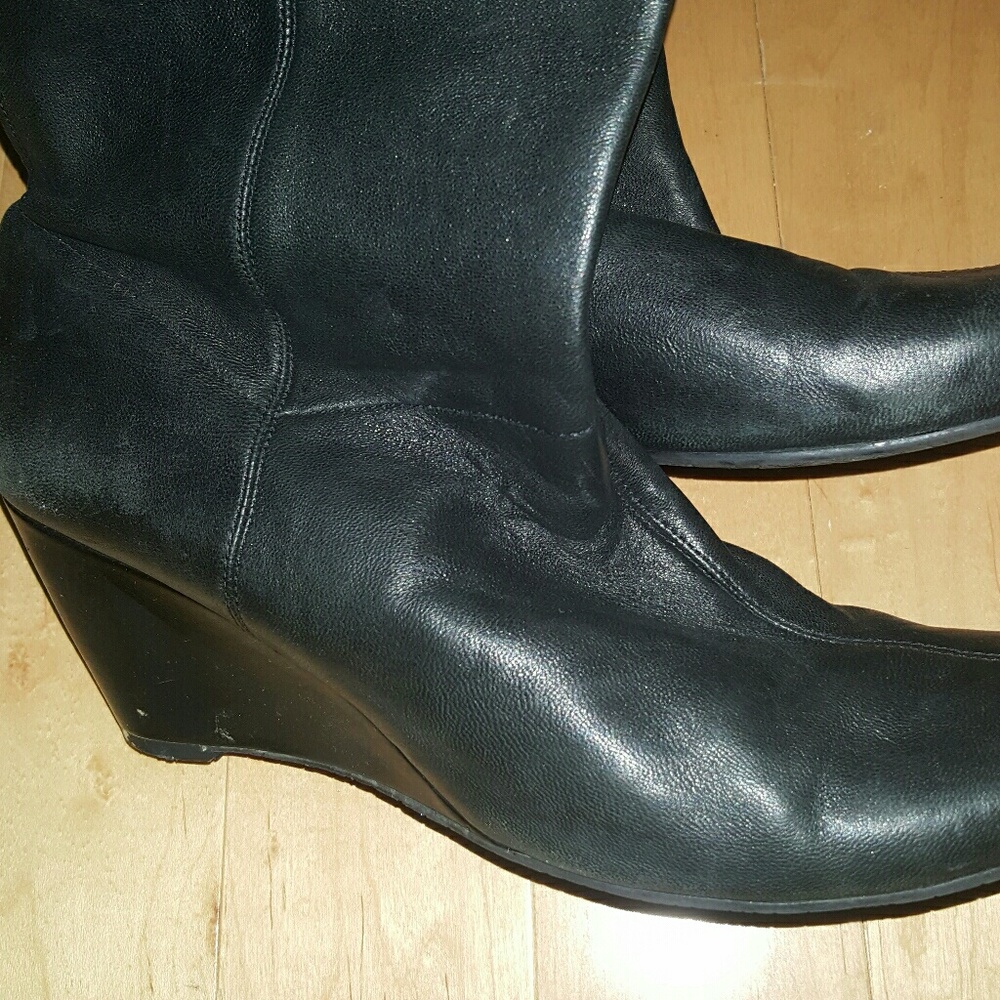 Real leather boots.**purse is for sale take a look