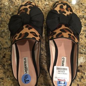 NWT Karl Lagerfeld Leopard Mules