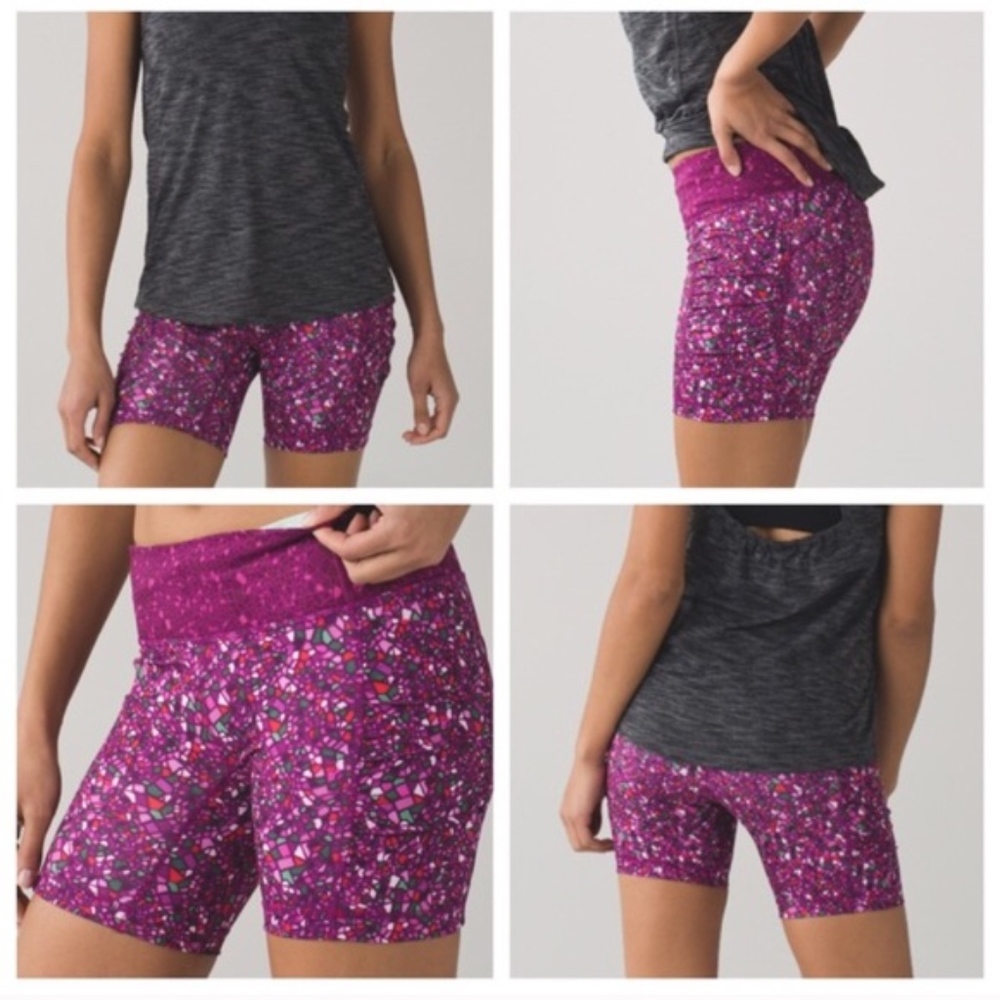 Lululemon mosaic speed track shorts