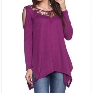 Cold Shoulder Knit Top