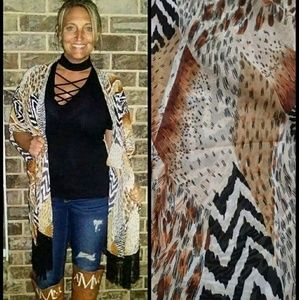 Animal print kimono