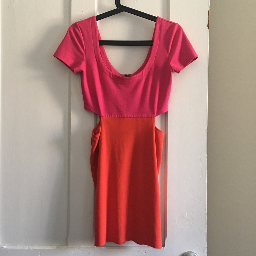 Colorful mini cut out dress