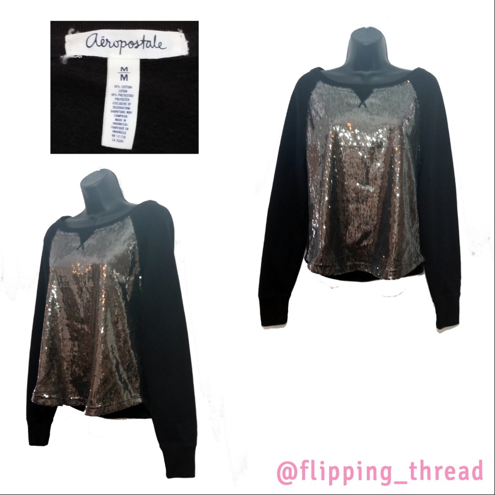 Aeropostale Sequin Front Sweatshirt - Size M