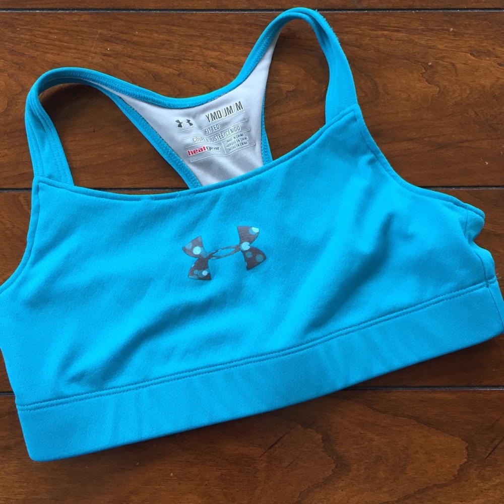 UNDER ARMOUR GIRL’S SPORTS BRA EUC MEDIUM