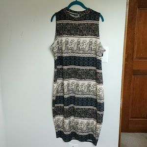 Boohoo Plus paisley midi bodycon dress size 20