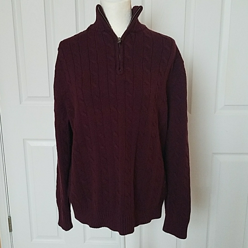 Banana Republic maroon sweater cable knit