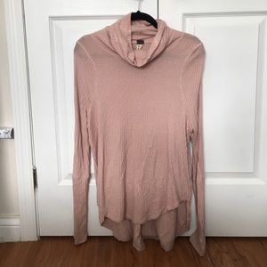 Free people long sleeve turtleneck waffle shirt