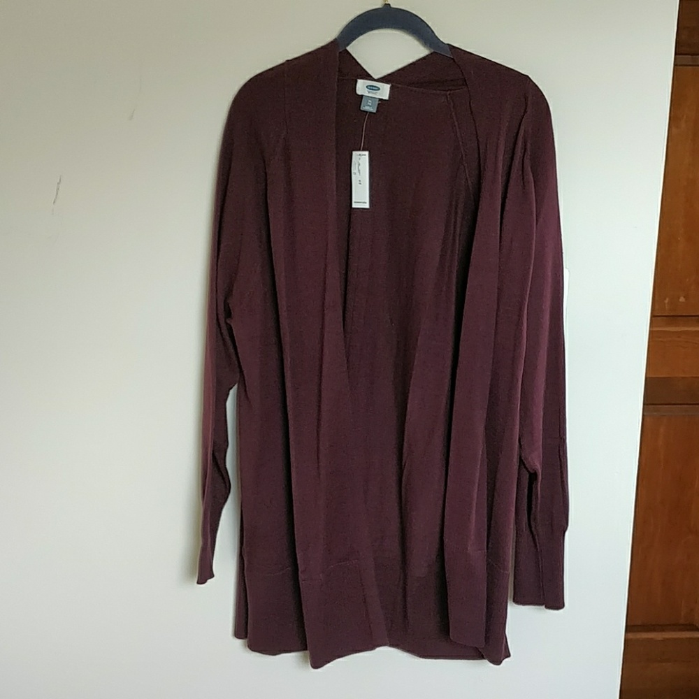 Old Navy maroon open sweater cardigan XL NWT