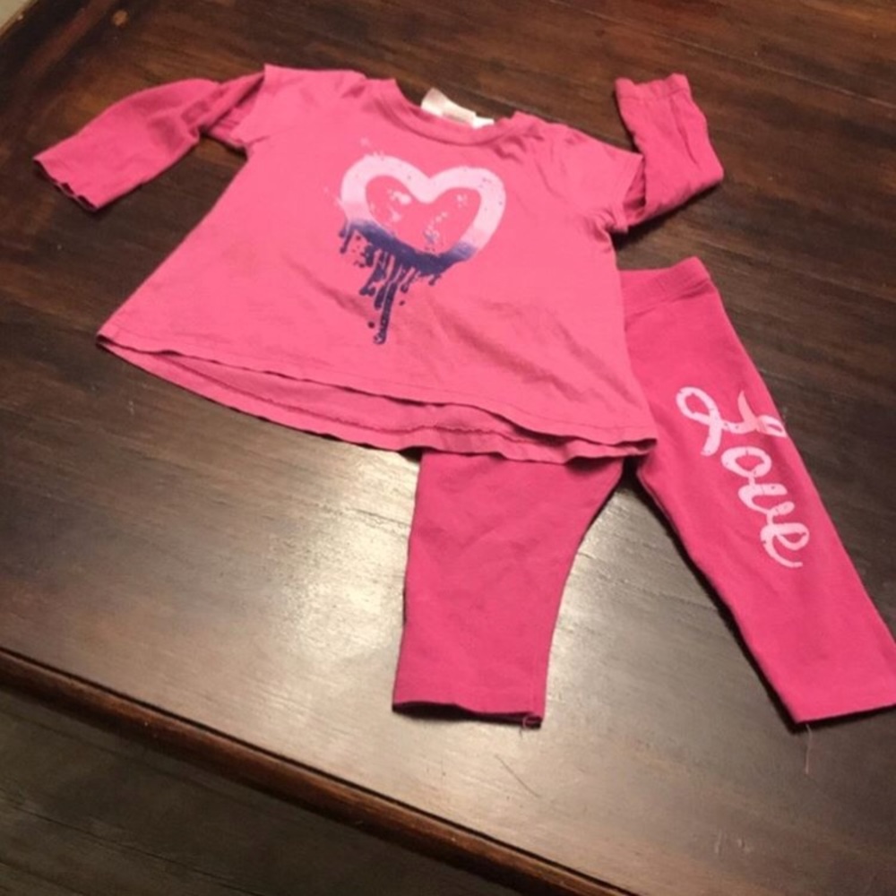 Toddler girl 2 Piece Love