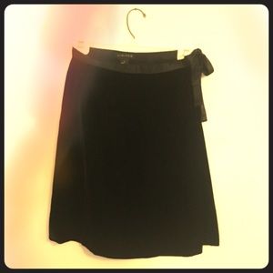 90s Limited Black velvet ballet wrap skirt