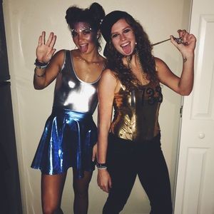 HOLOGRAPHIC BLUE SKIRT